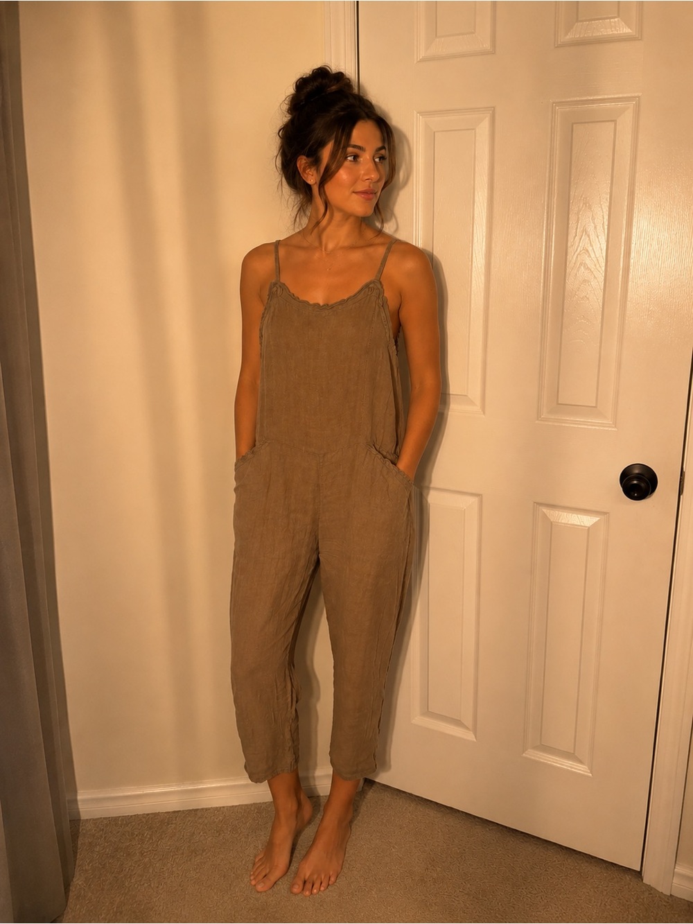Linen overall jumpsuit from Italy